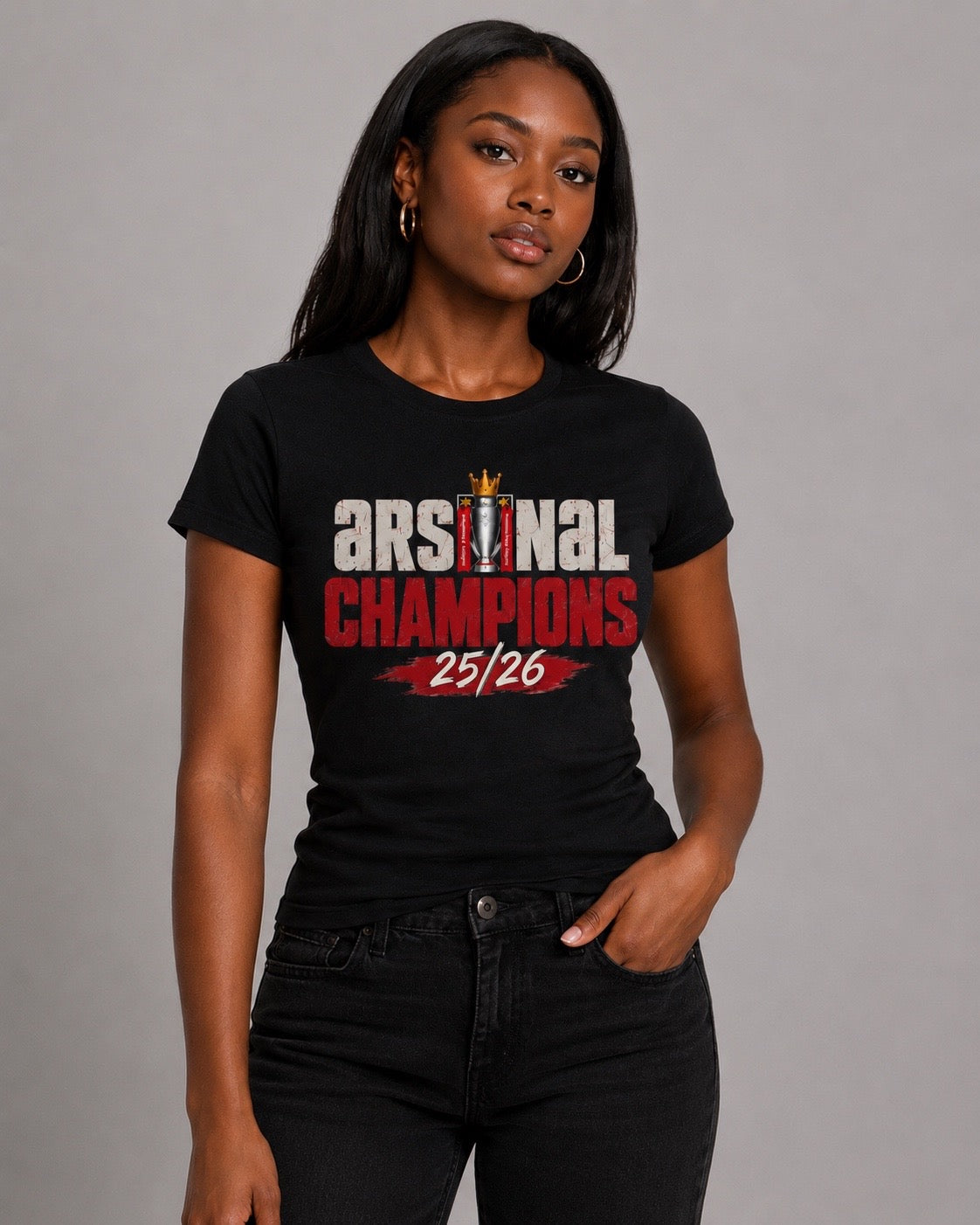Champions- Womens Black Fitted (STYLE 2)
